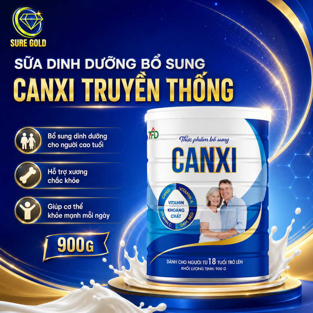 Sữa Bổ Sung Canxi Vị Truyền Thống TFD 900g - Thơm Ngon Dễ Uống Hỗ Trợ Bổ Sung Dinh Dưỡng Hằng Ngày