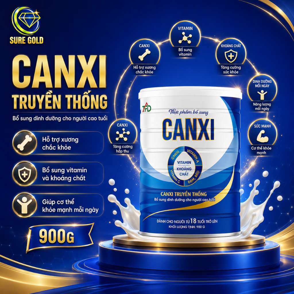 Sữa Bổ Sung Canxi Vị Truyền Thống TFD 900g - Thơm Ngon Dễ Uống Hỗ Trợ Bổ Sung Dinh Dưỡng Hằng Ngày