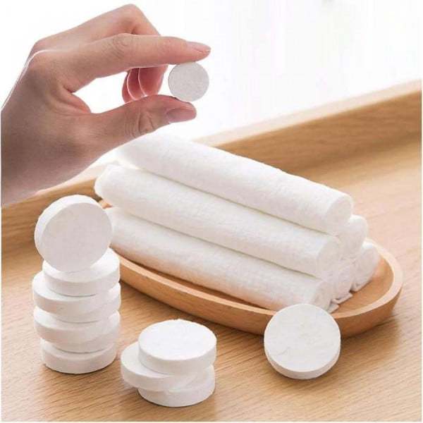 Túi 20 Khăn mặt dạng nén Tulips bằng vải không dệt khử khuẩn tự nhiên mềm mại, an toàn và tiện lợi