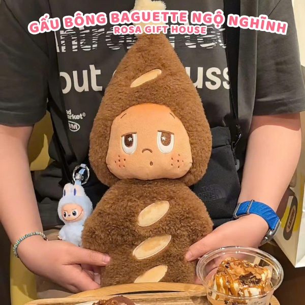 Gấu Bông Bánh Mì Baguette 50/70/90cm – Thú Nhồi Bông Hình Bánh Mì Ôm Ngủ Siêu Mềm Dễ Thương