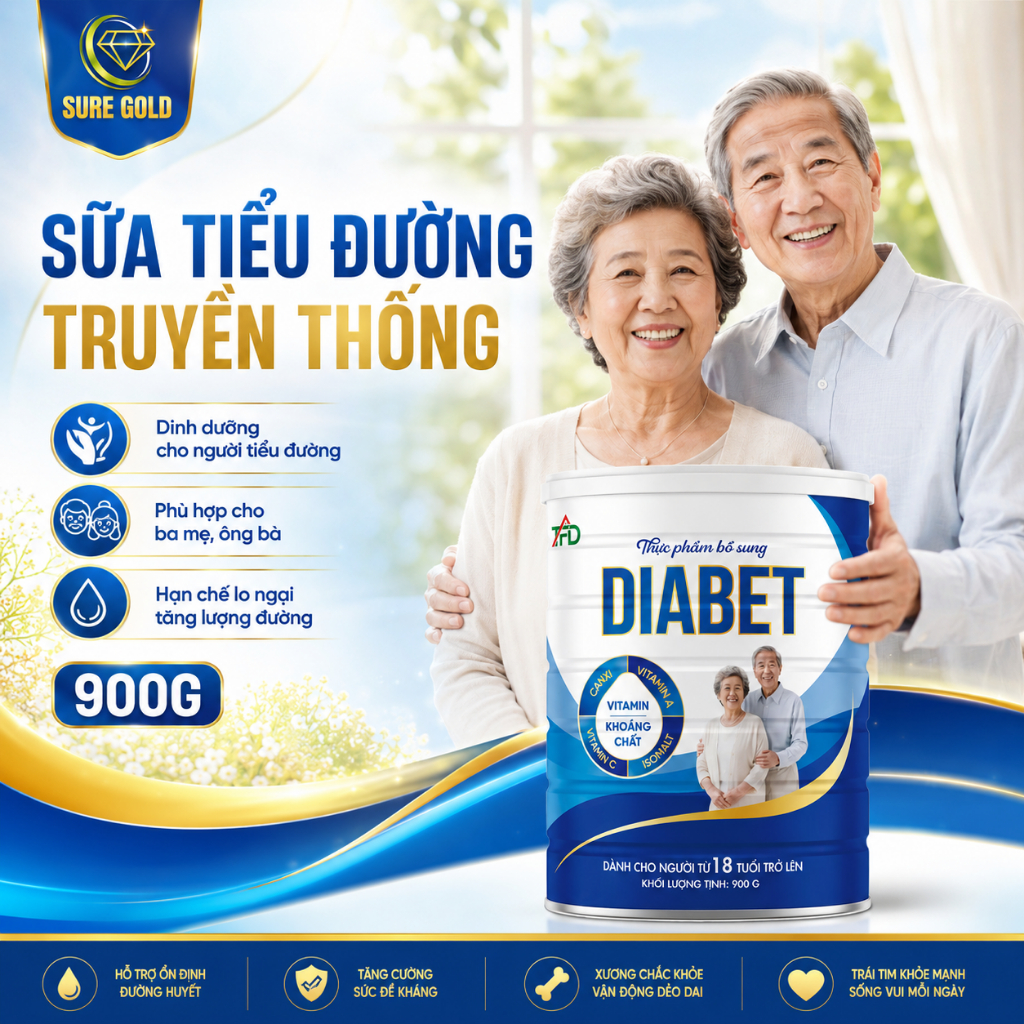 Sữa Dinh Dưỡng TFD 900g - Dành Cho Người Tiểu Đường Vị Truyền Thống Thơm Ngon Dễ Uống