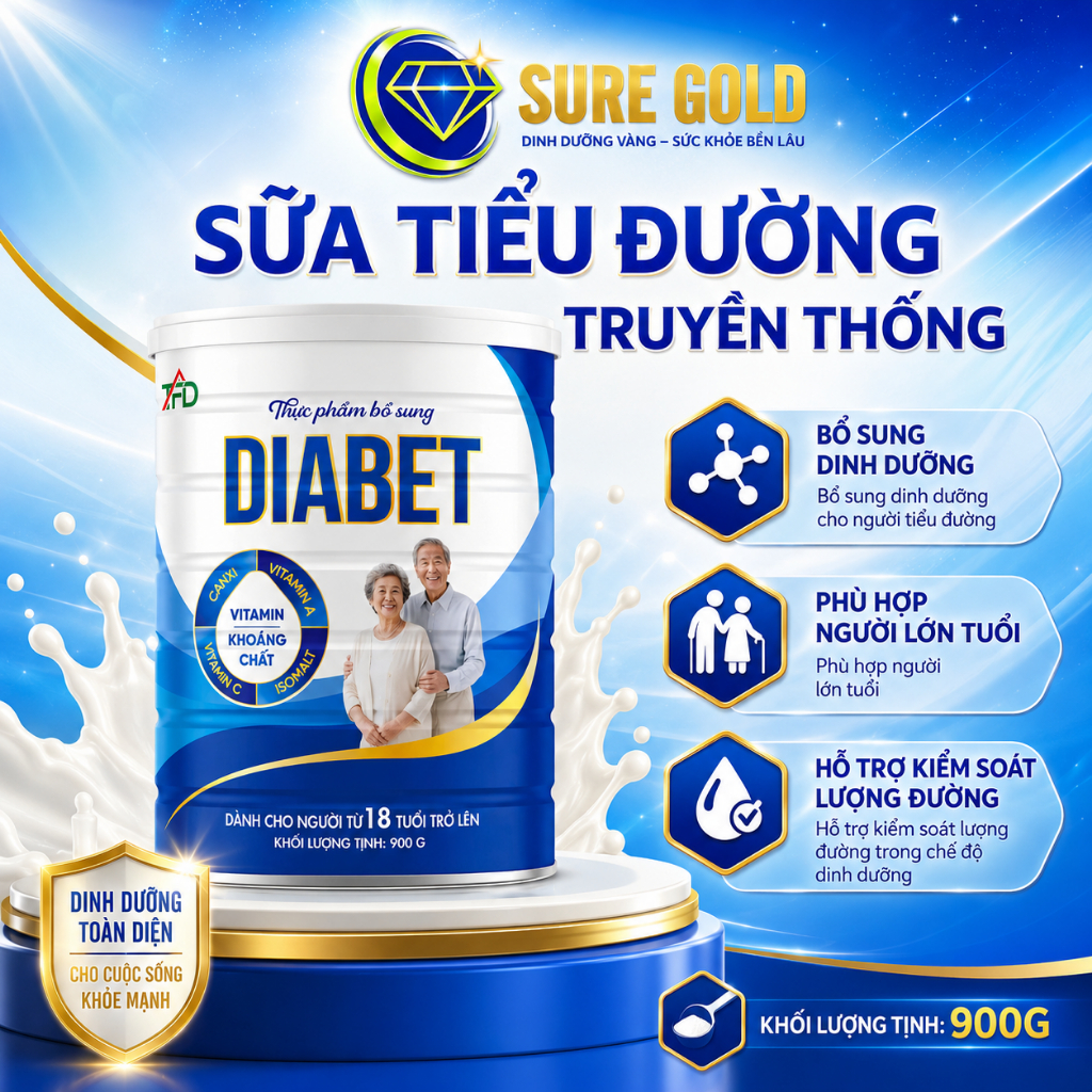 Sữa Dinh Dưỡng TFD 900g - Dành Cho Người Tiểu Đường Vị Truyền Thống Thơm Ngon Dễ Uống