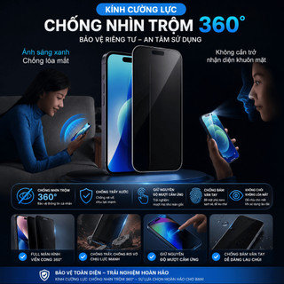 Kính cường lực chống nhìn trộm 360 độ SP cho IP 17promax 16 15 14 13 12 11 x xs xsmax pro plus promax