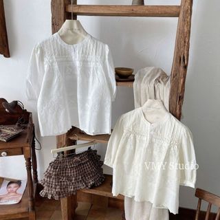 VMY Studio - Áo thun cổ tròn ren bèo trước ngực tay lỡ from dài xinh xắn, áo babydoll cổ trụ ren bèo QCCC nữ
