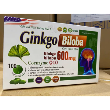 [Hộp 100 viên] Viên Uống Bổ Não GINKGO BILOBA 600mg , Hoạt Huyết, Tuần Hoàn Máu Não, Cải Thiện Chức Năng Não