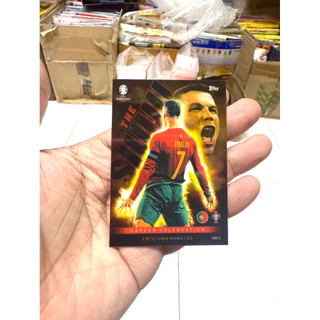 Thẻ Cầu Thủ Bóng Đá Match Attax Euro 2024 Cristiano Ronaldo CR7  THE SIU Siêu Hiếm VIP PRO ( Supper Rare Card )