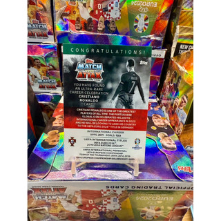 Thẻ Cầu Thủ Bóng Đá Match Attax Euro 2024 Cristiano Ronaldo CR7  THE SIU Siêu Hiếm VIP PRO ( Supper Rare Card )
