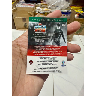 Thẻ Cầu Thủ Bóng Đá Match Attax Euro 2024 Cristiano Ronaldo CR7  THE SIU Siêu Hiếm VIP PRO ( Supper Rare Card )