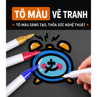 Bút lông dầu có 11 màu lựa chọn, viết êm mượt, chống nước và không phai màu.