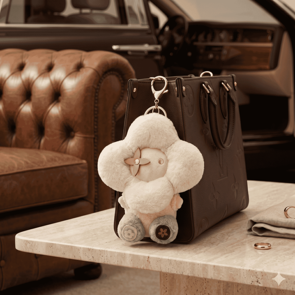 Móc Khóa Gấu Bông Hình Hoa Hướng Dương Dễ Thương "Sunny Bear" – Charm Treo Túi Xách/ Balo | Unis