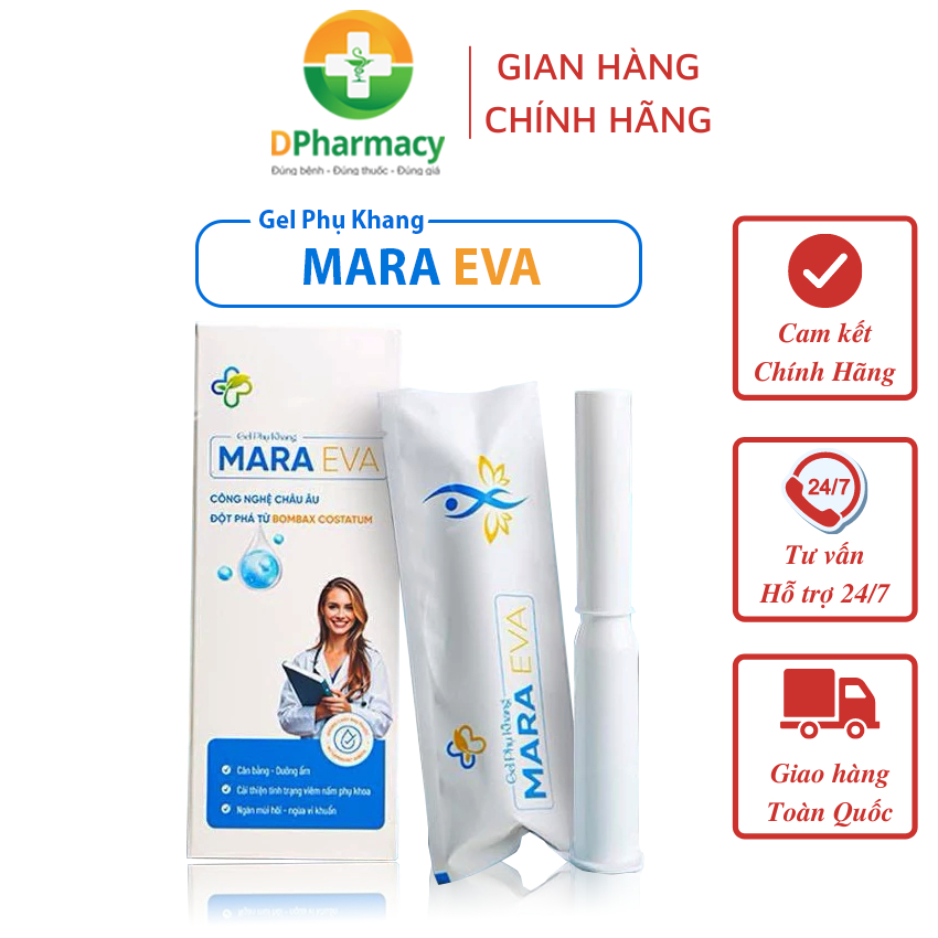 Gel phụ khang Mara Eva giúp làm sạch, loại bỏ khí hư, giảm đau rát, ngứa ngáy, khử mùi hôi
