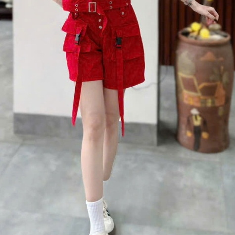 Quần short đùi kaki nữ túi hộp, cạp chun,Tập Dân Vũ, Gym, nhảy Aerobic ,Zuba, Pickleball...