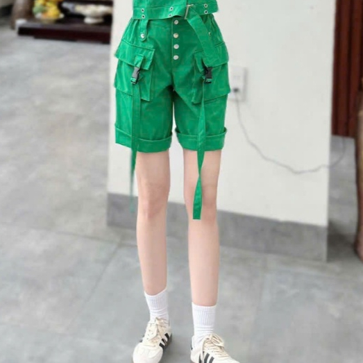 Quần short đùi kaki nữ túi hộp, cạp chun,Tập Dân Vũ, Gym, nhảy Aerobic ,Zuba, Pickleball...