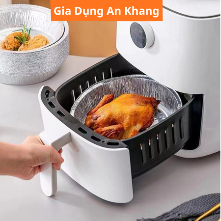Khay Giấy Bạc Lót Nồi Chiên Không Dầu Chịu Nhiệt Cao, Nhiều Size
