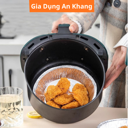Khay Giấy Bạc Lót Nồi Chiên Không Dầu Chịu Nhiệt Cao, Nhiều Size