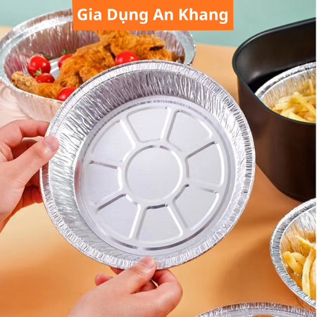 Khay Giấy Bạc Lót Nồi Chiên Không Dầu Chịu Nhiệt Cao, Nhiều Size