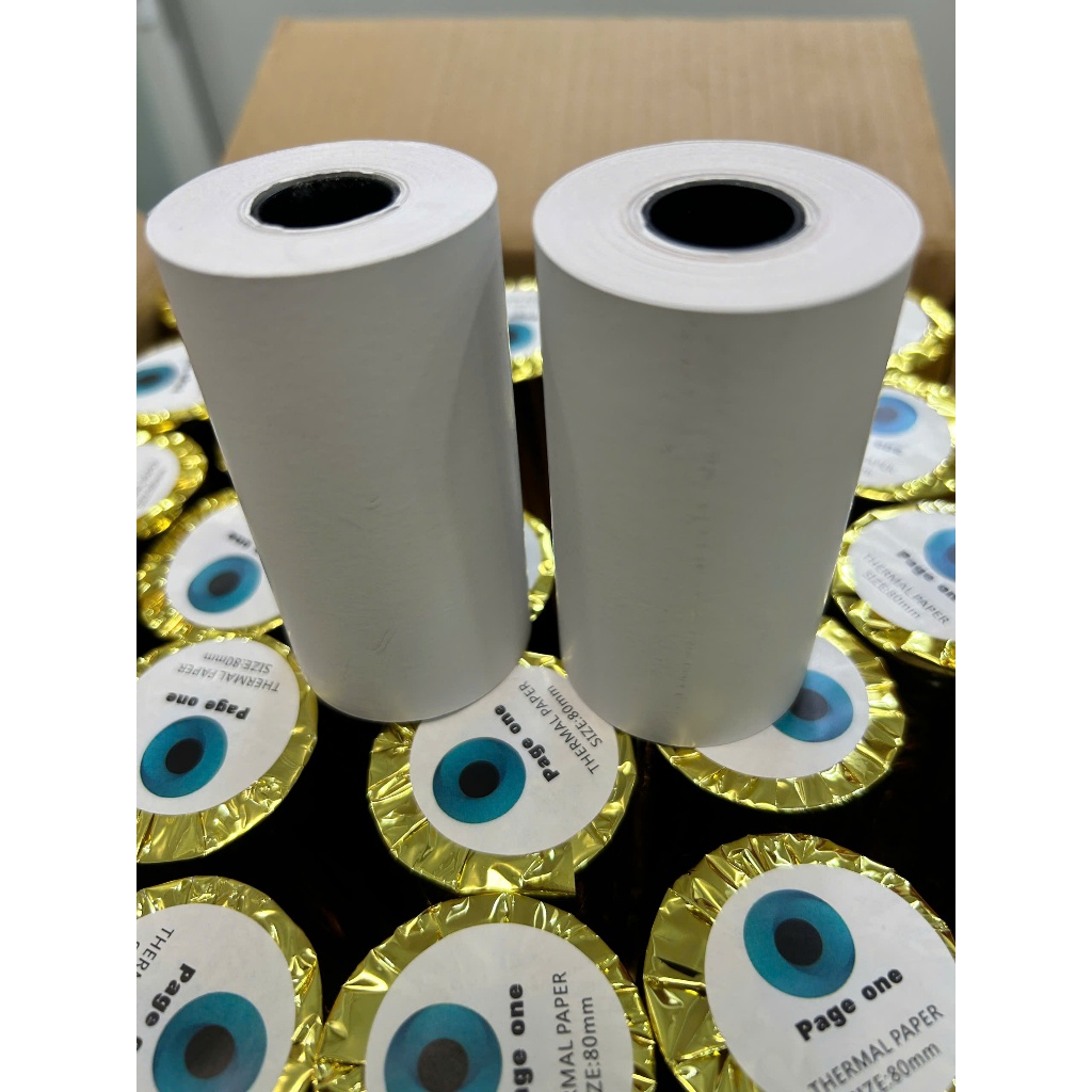 Giấy in nhiệt 80x50mm  In rõ nét | Không kẹt giấy | Đủ mét |Giấy in hóa đơn POS cho nhà hàng, cà phê, siêu thị, tạp hoá