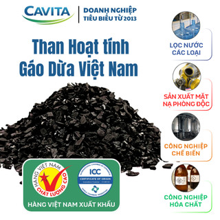 Than hoạt tính Gáo Dừa Cavita - Vật liệu lọc than gáo dừa phổ thông chính hãng Việt Nam (2 - 3kg)