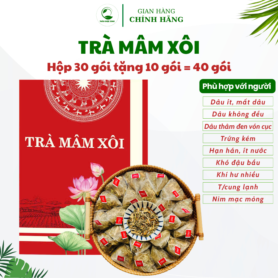 [Có Giấy VSATTP] Hộp 30 Gói Tặng 10 Gói Trà Mâm Xôi Thảo Dược Zone HN