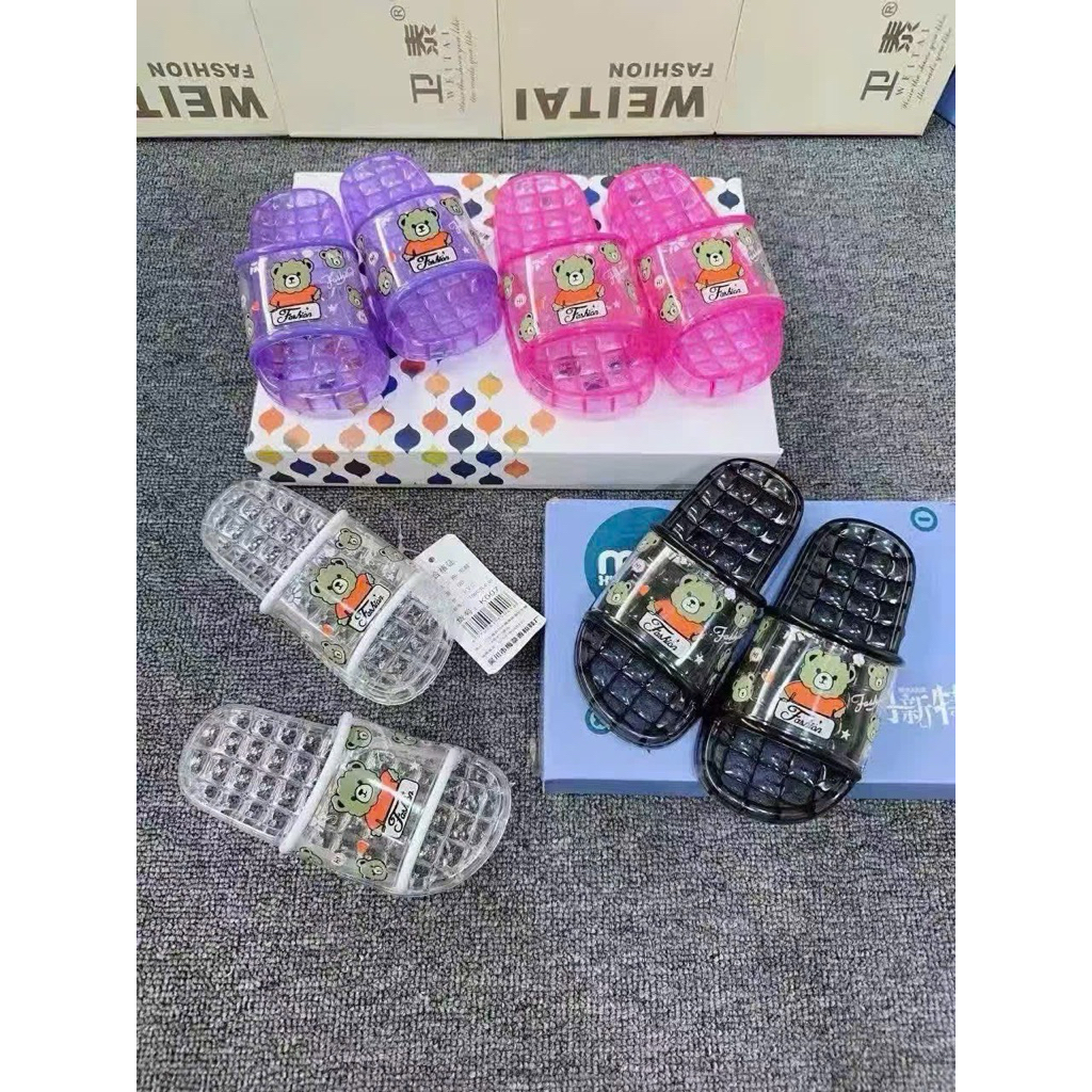 (tăng 2size- from  be)Dép trẻ em pha lê trong suốt chống trơn trượt, dép bé trai, bé gái đi trong nhà tắm và ngoài trời,
