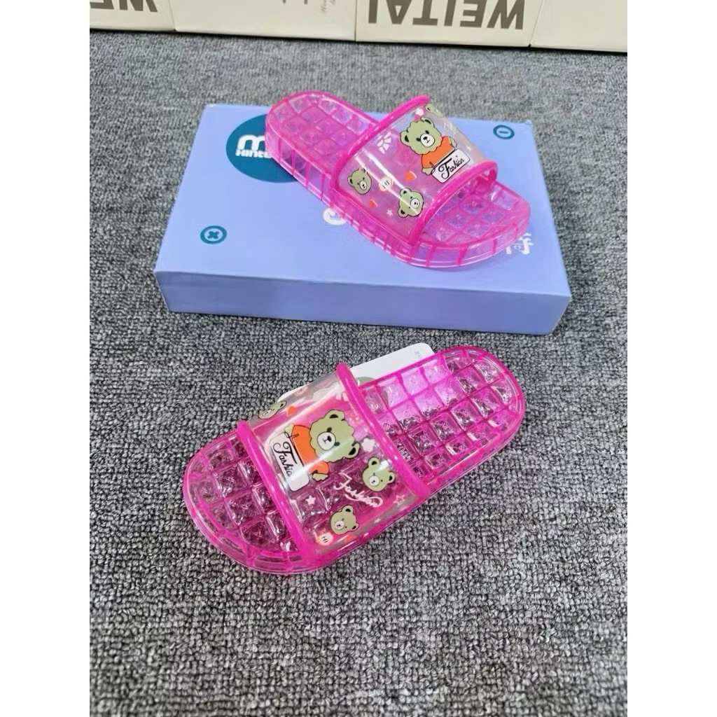(tăng 2size- from  be)Dép trẻ em pha lê trong suốt chống trơn trượt, dép bé trai, bé gái đi trong nhà tắm và ngoài trời,