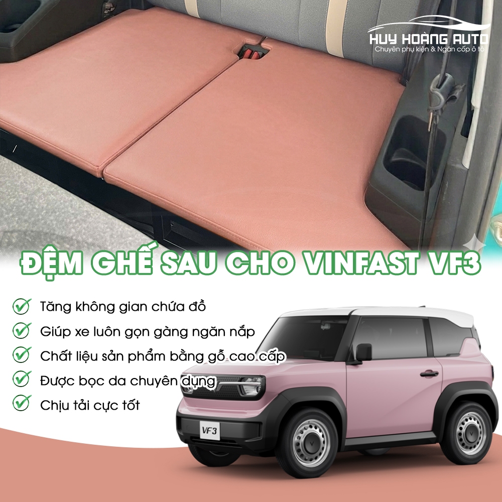 Đệm Ghế Sau Cho Xe Vinfast VF3 V2 Tăng Không Gian Hàng Ghế Sau Thành Giường Nghỉ Cao Cấp Tiện Lợi