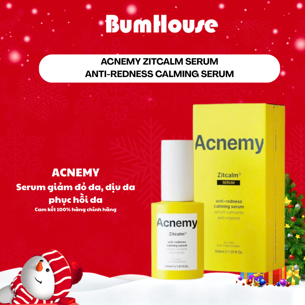 [HÀNG CTY] Huyết Thanh Giảm Đỏ, Làm Dịu Và Phục Hồi Da Sau Mụn Acnemy Zitcalm Anti Redness Calming Serum 30ml