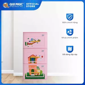 Tủ nhựa Lucky 3-4-5 tầng QUI PHÚC, tủ đựng quần áo trẻ em, phù hợp mọi không gian, dễ lắp ráp