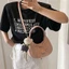 Túi xách nữ mini cầm tay da nhung hàn quốc dáng bầu - Túi đeo vai phối nơ kèm gấu thời trang cao cấp - DK193