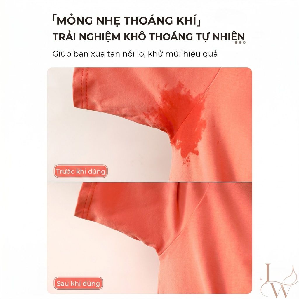 Miếng dán thấm mồ hôi nách dùng 1 lần, siêu mỏng, thấm hút tốt, chống ướt áo