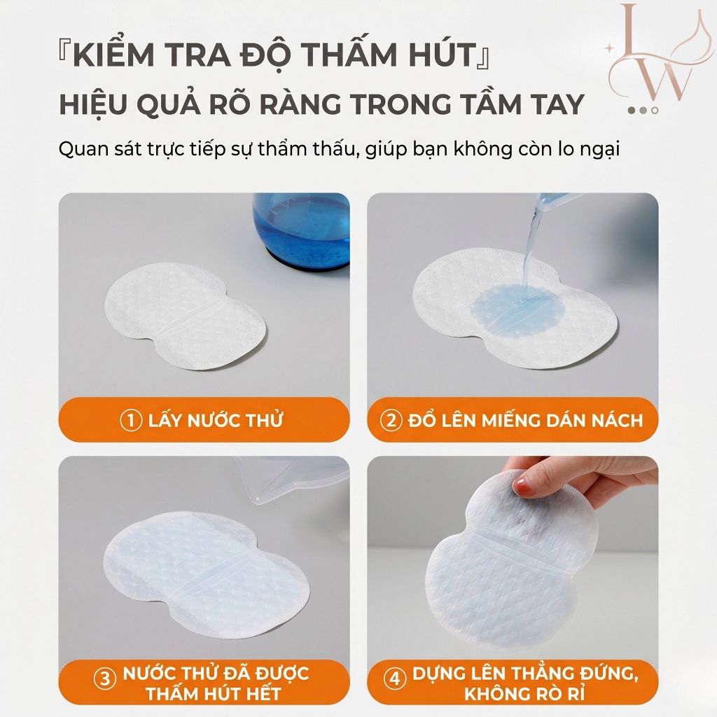 Miếng dán thấm mồ hôi nách dùng 1 lần, siêu mỏng, thấm hút tốt, chống ướt áo