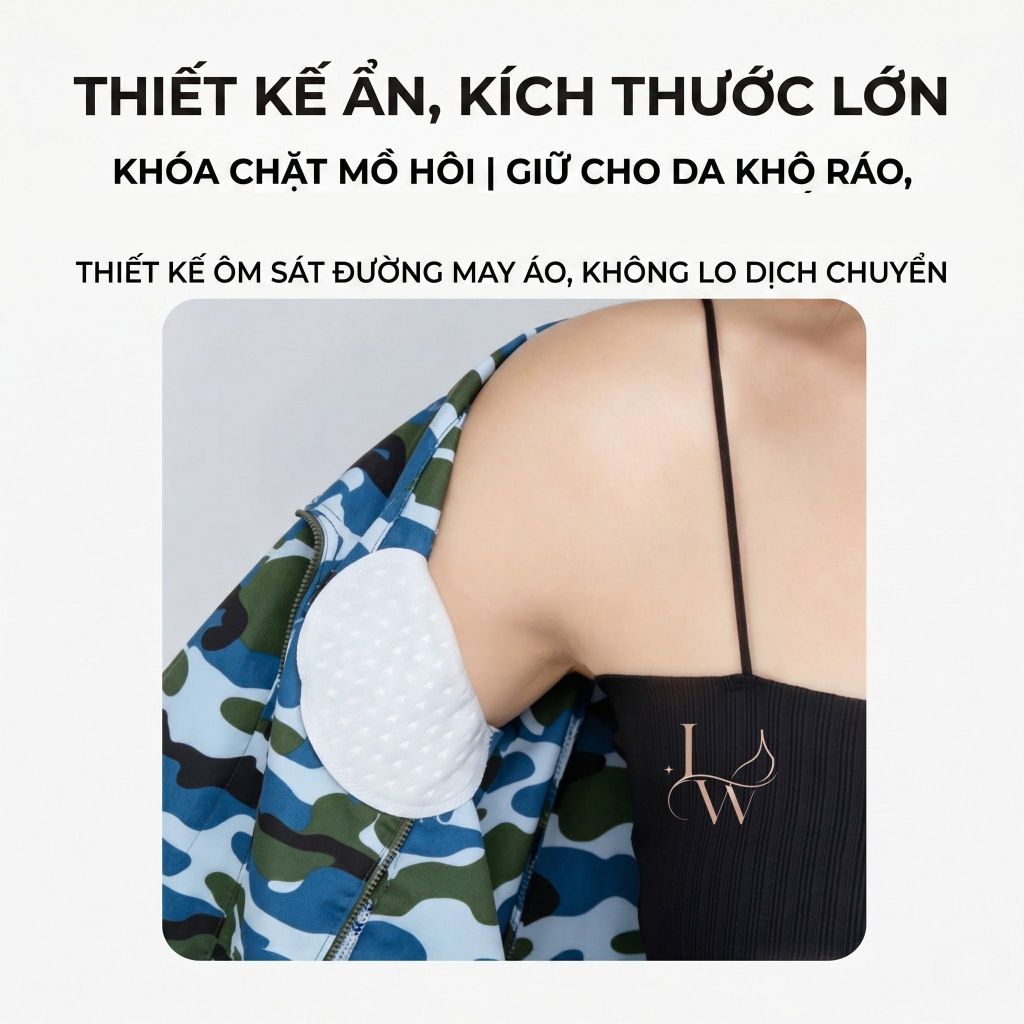 Miếng dán thấm mồ hôi nách dùng 1 lần, siêu mỏng, thấm hút tốt, chống ướt áo