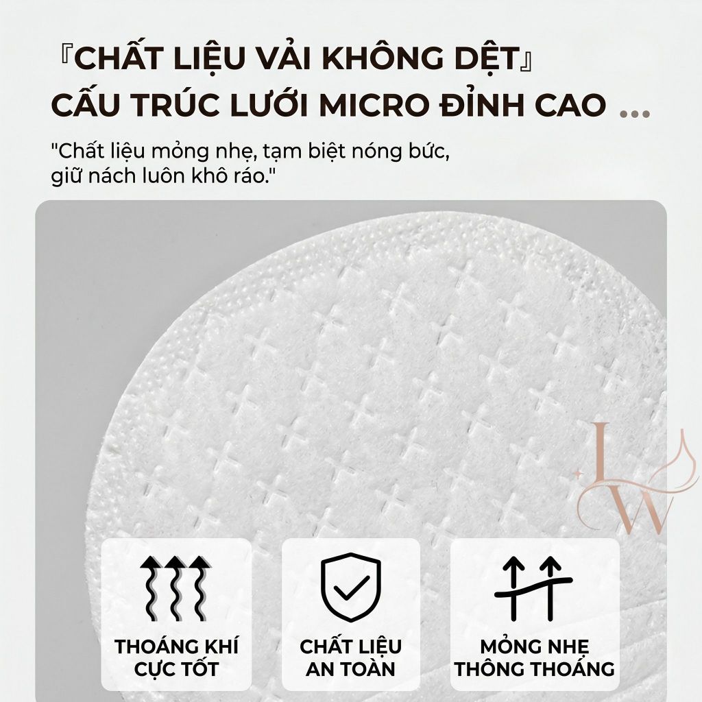 Miếng dán thấm mồ hôi nách dùng 1 lần, siêu mỏng, thấm hút tốt, chống ướt áo
