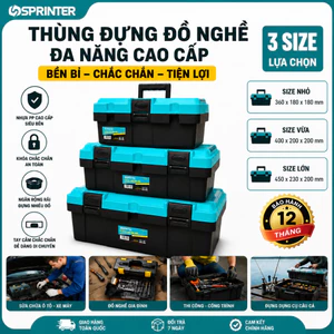 Hộp Đựng Đồ Nghề GoFurther - Thùng Đựng Dụng Cụ Sửa Chữa Đa Năng Bằng Nhựa Cao Cấp 14 inch-17 inch-19 inch