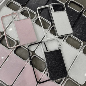 ỐP LƯNG IPHONE LUXURY DIAMOND_Viền Camera Đính Đá Thủ Công Mặt Lưng Nhũ Kim Tuyến - Nắng Case