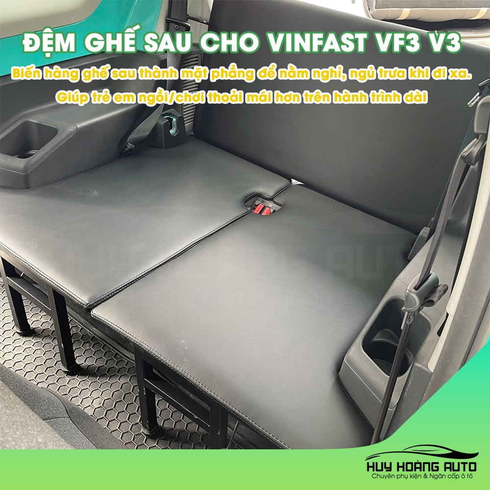 Đệm Ghế Sau Cho Xe Vinfast VF3 V3 Tăng Không Gian Hàng Ghế Sau Thành Giường Nghỉ Cao Cấp Tiện Lợi