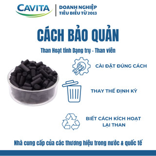 Than hoạt tính viên nén trụ Cavita - Dùng lọc Nước máy, Nước Giếng, Lọc Hồ Cá chính hãng (5kg)
