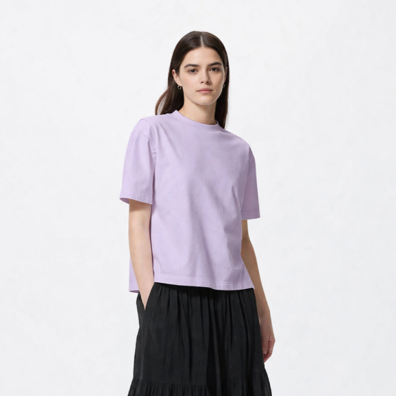 Áo Thun Nữ Trơn Form Rộng Tay Lỡ – Chất Liệu Cotton Mềm Mát, Basic Hàn Quốc Dễ Phối Đồ | OHANLY