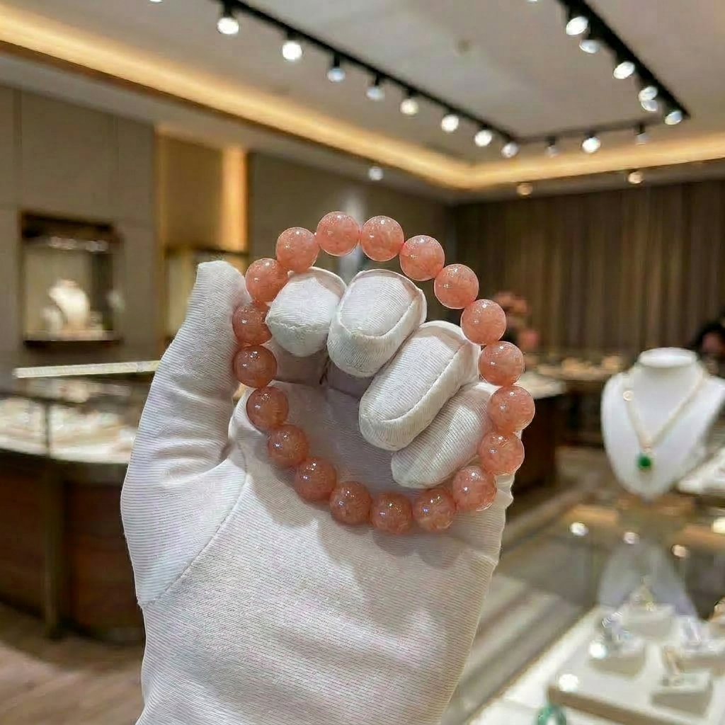 Vòng tay Đào Hoa Nương dạng hạt, trang sức thời trang cao cấp bằng đá tự nhiên 𝐬𝐡𝐚𝐧𝐠𝐡𝐚𝐢 𝐬𝐭𝐨𝐫𝐞