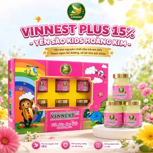 Yến Sào Vị Dưa Hoàng Kim VINNEST PLUS KIDS 15% (Hộp 6Lọ 70ml) - Yến Sào Nguyên Chất Thơm Ngon Cho Bé