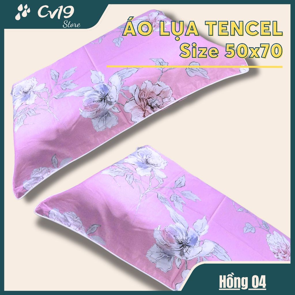 LỤA TENCEL - 1 Áo gối lụa tencel (Tồn Ít) áo 50x70, áo gối lụa lạnh, áo gối lụa cao cấp, tơ tằm