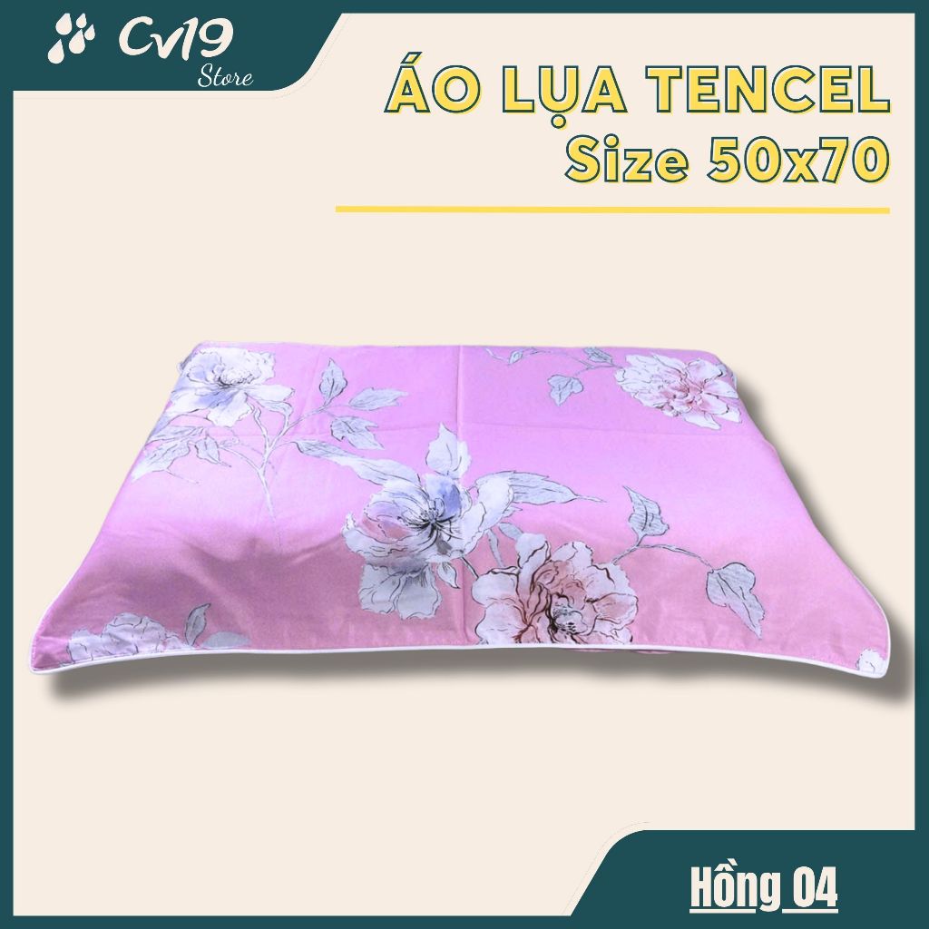 LỤA TENCEL - 1 Áo gối lụa tencel (Tồn Ít) áo 50x70, áo gối lụa lạnh, áo gối lụa cao cấp, tơ tằm