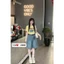 Quần Ngố Jeans Nữ Họa Tiết Gân Basic Dài 52cm Chất Mềm Tặng Đai #2906