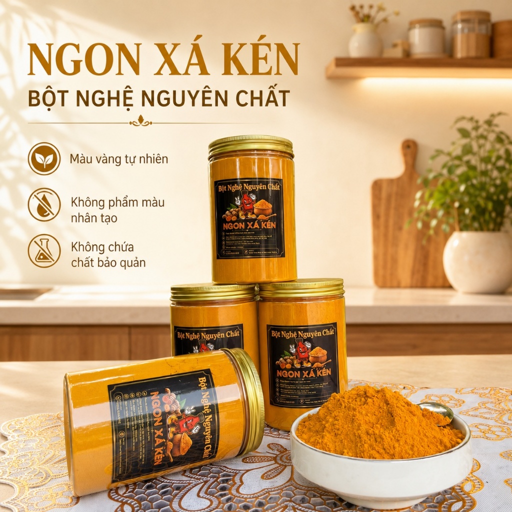 Nghiệm Bột Nghệ Nguyên Chất 100% - Gia Vị Tạo Màu Vàng Tự Nhiên