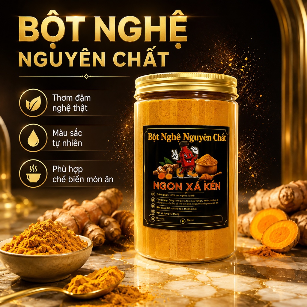 Nghiệm Bột Nghệ Nguyên Chất 100% - Gia Vị Tạo Màu Vàng Tự Nhiên