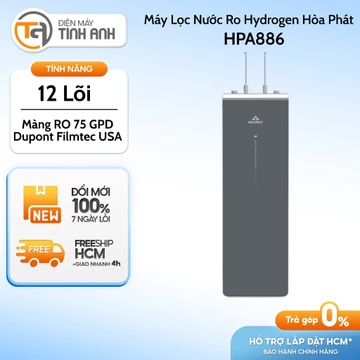 Máy Lọc Nước RO Hydrogen Ion Kiềm Hòa Phát 12 lõi HPA886 [Giao Toàn Quốc]
