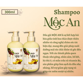 COMBO 2 Chai MỘC AN Dầu Gội 300ml - Thành Phần Nhân Sâm Gừng Bồ Kết Hà Thủ Ô Bồ Hòn Cỏ Mần Trầu
