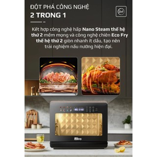 [OLIVO] Nồi Chiên Hơi Nước OLIVO SteamFry Xtra 20L Cao Cấp, Hấp Nano Steam Chiên Eco Fry 2, Bh 2 năm