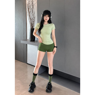 Áo phông nữ tay ngắn, size S,M,L, chất liệu dệt kim từ sợi tổng hợp 100% Nylon AC-MAY