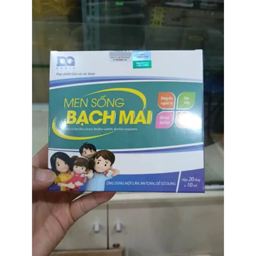 Men sống Bạch Mai bổ sung lợi khuẩn đường tiêu hóa và kẽm, tăng cường tiêu hóa (20 ống * 10ml)